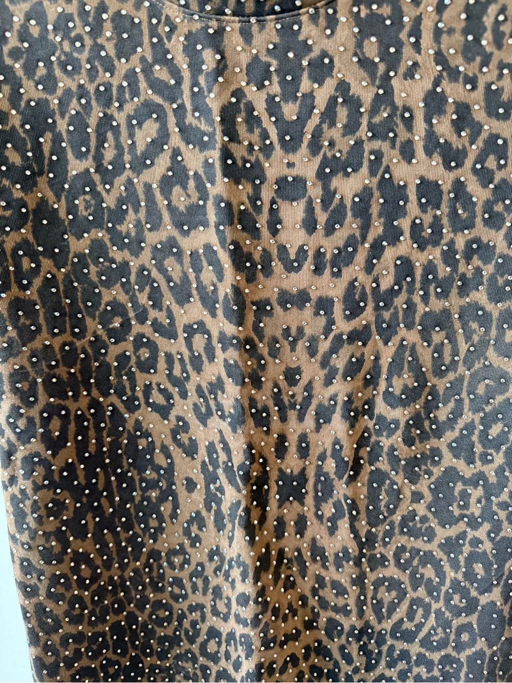 Leopard Print 2 piece set in Brown and Black with rhinestones - Picture 9 of 12